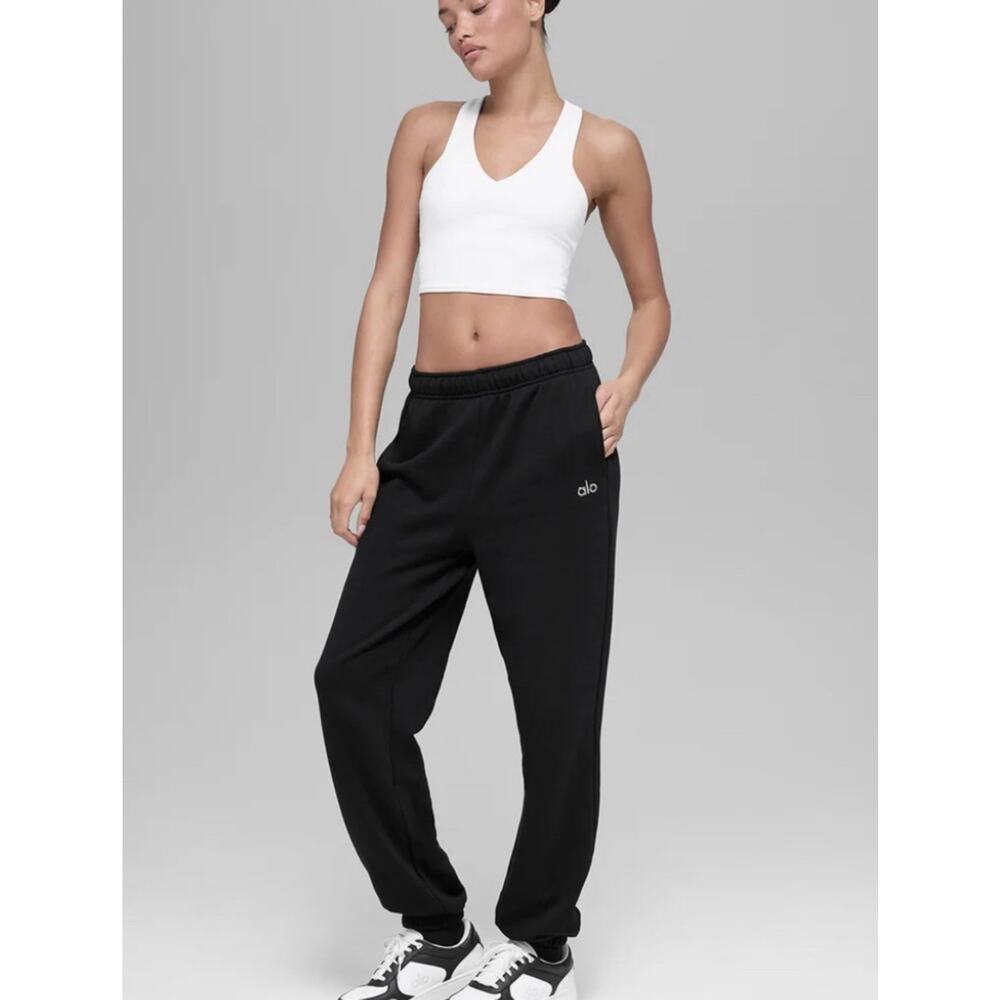 Alo Yoga Accolade Jogger Sweatpants XS Black Athleisure Lounge Streetwear - Picture 3 of 12